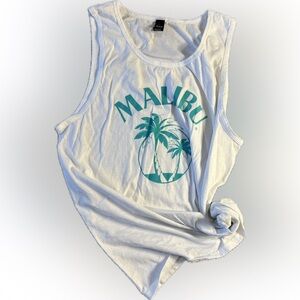 White MALIBU Tank Top 🏝️